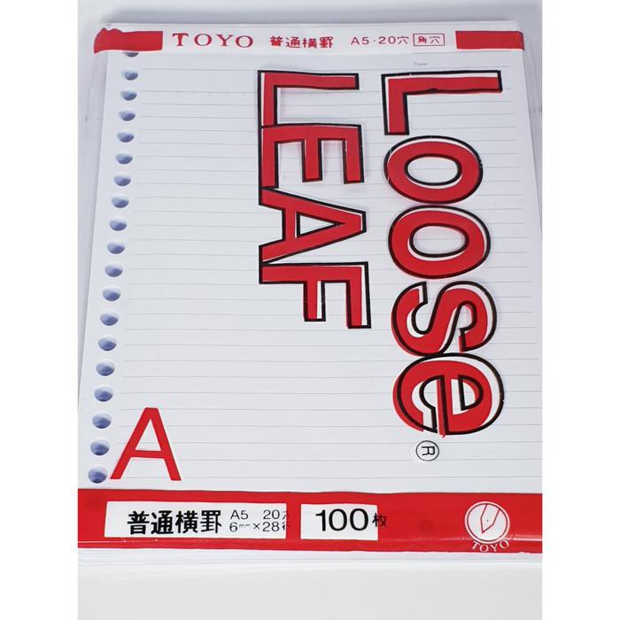 

Kertas Binder A5 Loose Leaf A5 100 Garis Isi Binder Note 20 Lubang