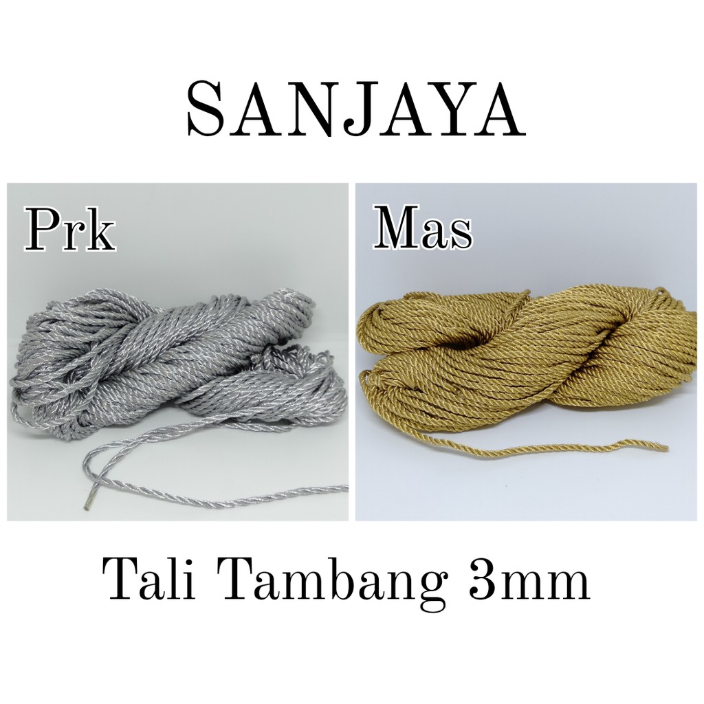 TALI TAMBANG / TALI KUR TAMBANG / TALI TAMBANG EMAS / TALI TAMBANG PERAK / TALI METALIK TAMBANG 3MM