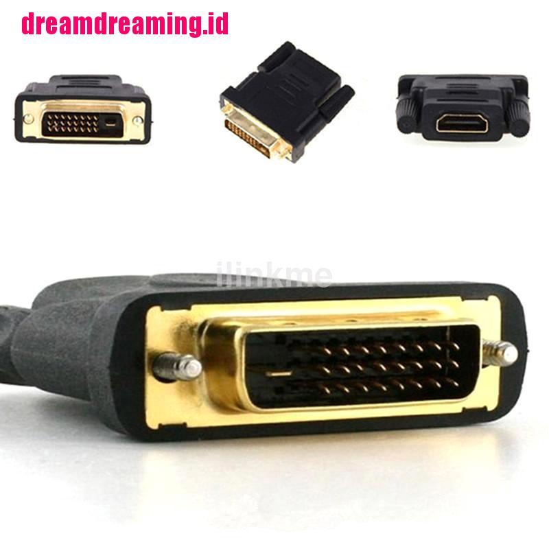 (dreamdreaming.id) Adapter Konektor HDMI Female Ke VGA 24 + 1Pin DVI Male