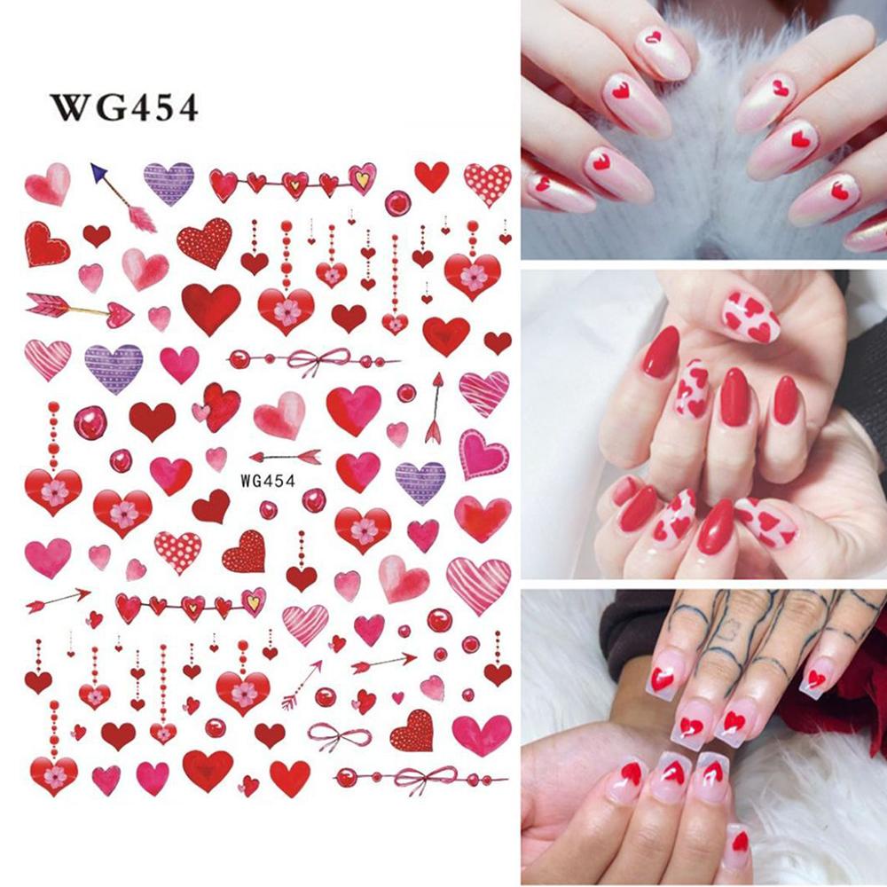 Stiker Kuku Love Hearts Agustinina Cute Graffiti Hearts Love Letter Valentines Day Nail Art