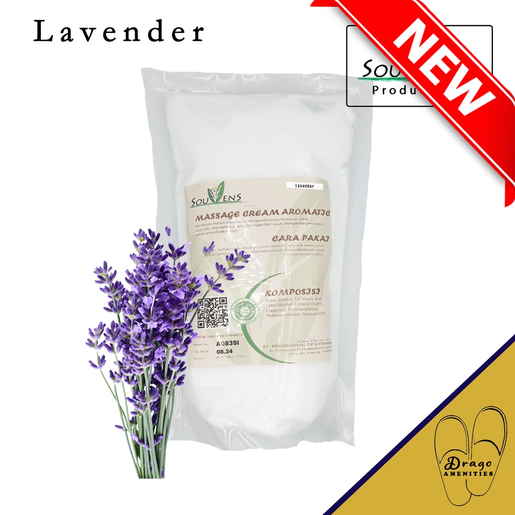 Massage Cream SOUVENS / Cream Pijat Badan Relaks 5 kg Wangi Greentea / Plain Semerbak Spa Murah Refill
