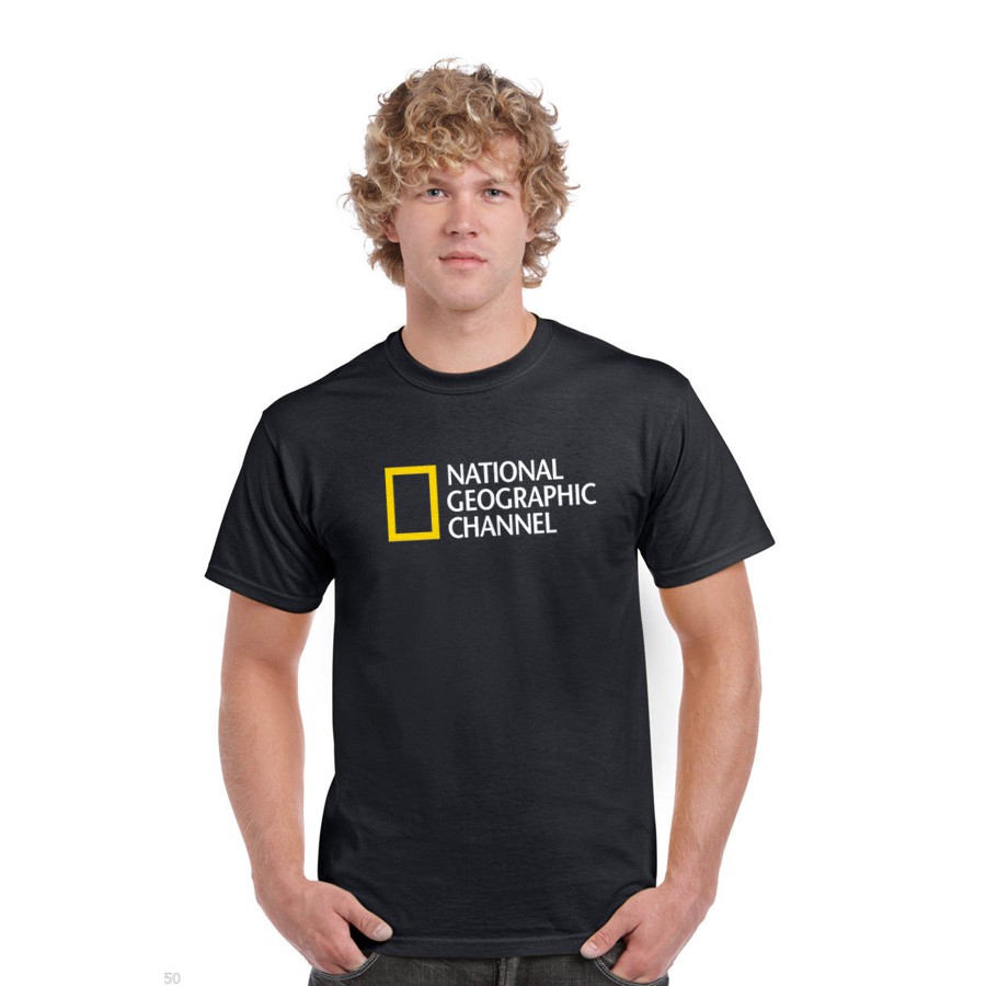 t-shirt kaos Nat Geo channel hitam