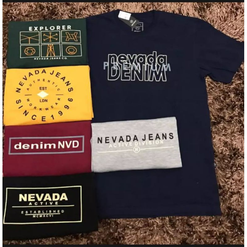  Nevada  kaos  oblong  cowok motif random Shopee Indonesia