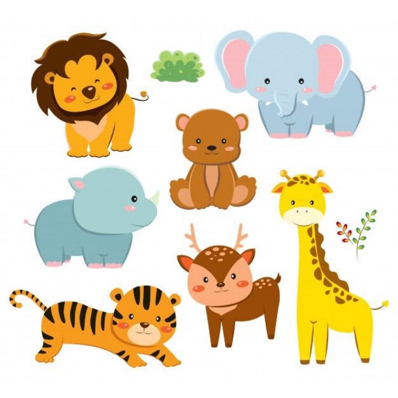 

Stkker cute wild animals binatang lucu kawai notebook scrapbook journal handphone laptop