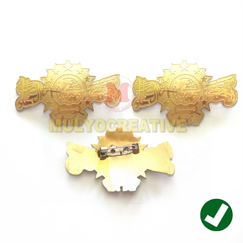 PIN Muslimat NU Motif Emas - Bros Muslimat NU Logam Kuningan