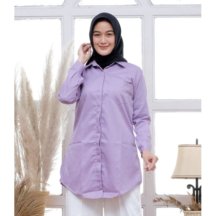 kemeja wanita/tunik warna toyobo full kancing