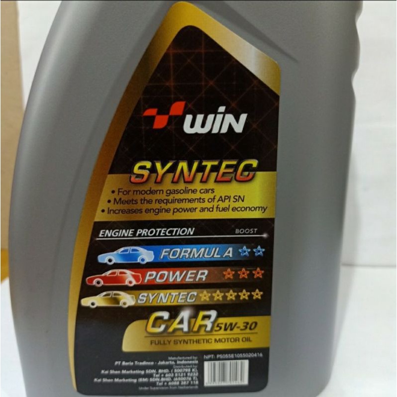 Oli Mesin Fully Syntetic Win Syntec Car SAE 5W30 API SN - 1liter