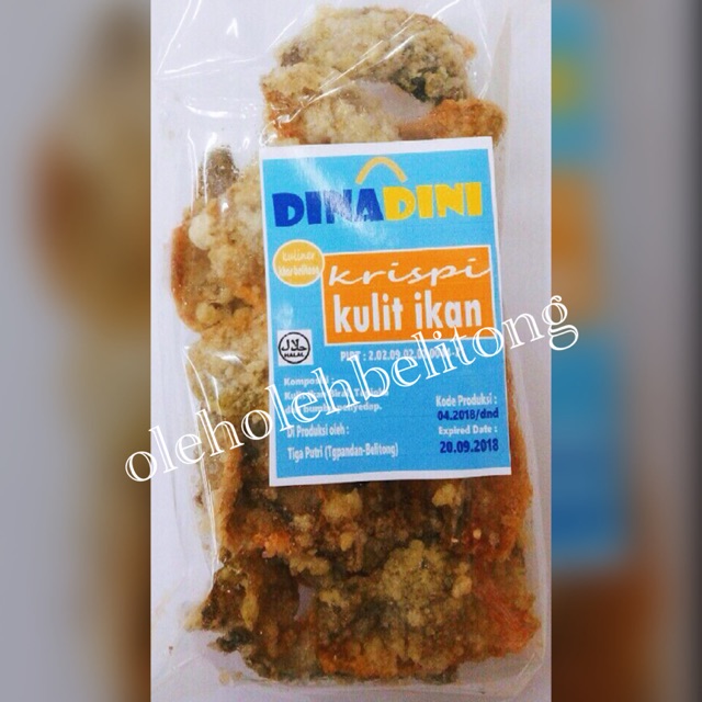 

Kripik kulit ikan dina dini bangka belitung. halal. Kerupuk ikan bangka belitung. Oleh-oleh legendaris. Kerupuk getas udang. kerupuk cumi. keripik. makanan ringan. krupuk renyah. tanpa pengawet. cemilan keluarga. cemilan anak. cemilan enak