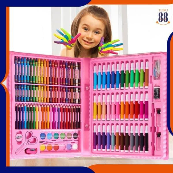 

Art / Toko 88 Mix- Set Alat Menggambar Anak 150Pcs Set Alat Lukis Anak Impor - Box Hitam