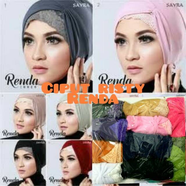 Ciput inner daleman kerut risty risti renda jilbab hijab kerudung murah termurah