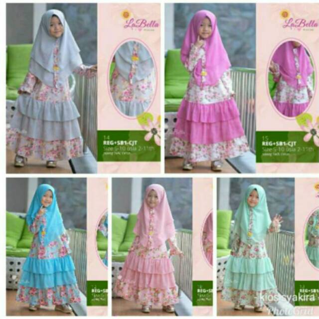 Gamis anak labella katun Jepang twill Ceruti 2-11th