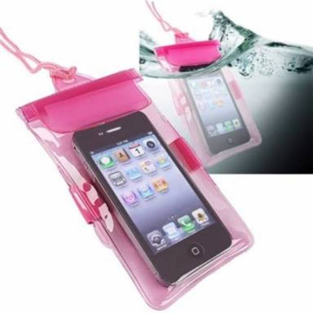 Gantungan Hp Tali Pelindung Anti Air Hujan Pouch Waterproof Case Sarung Bening Aksesoris Handphone