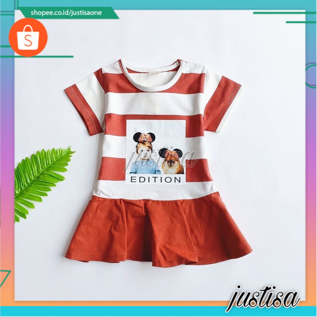 Promo !! Dress Anak Perempuan Import / Dress Simple Anak Lucu dan Imut / Dress Simple Anak Cute 3bln-1th