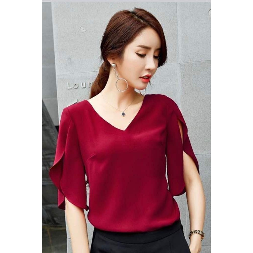 KIARA TOP BAJU  ATASAN BLOUSE  WANITA  LENGAN 3 4 PAKAIAN  