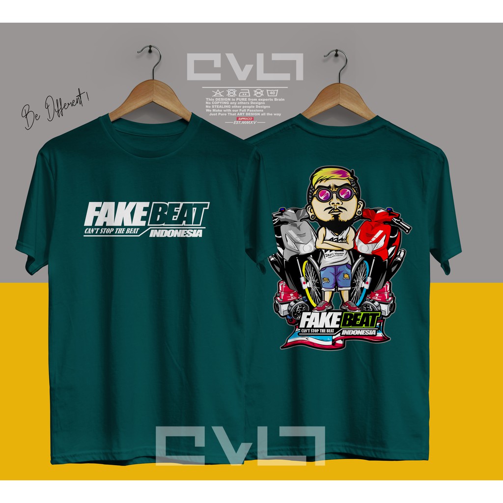 Kaos Baju Motor Fake Honda Beat Indonesia Rock N Roll Beat Karbu Version Racing Otomotif Keren Shopee Indonesia