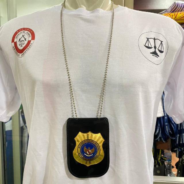Dompet Kalung Lencana BIN Intelejen Negara Dompet Kartu KTA BIN Kulit Sepaket