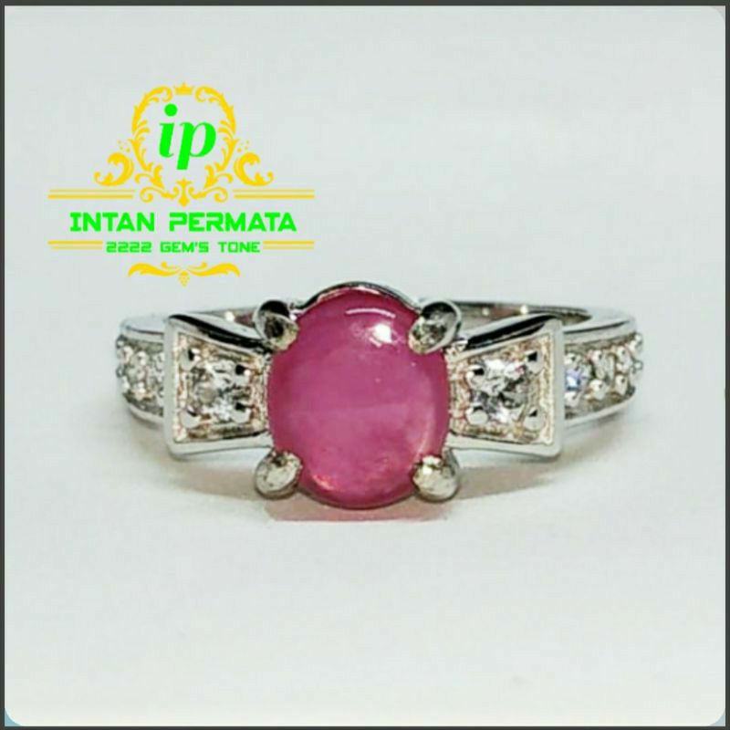 cincin batu natural ruby merah merona sayang istri/pacar kado ultah