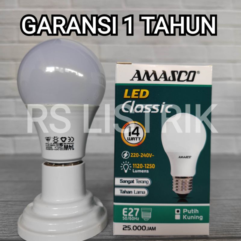 Lampu Led Amasco 14w Classic Lampu Garansi 1 Tahun