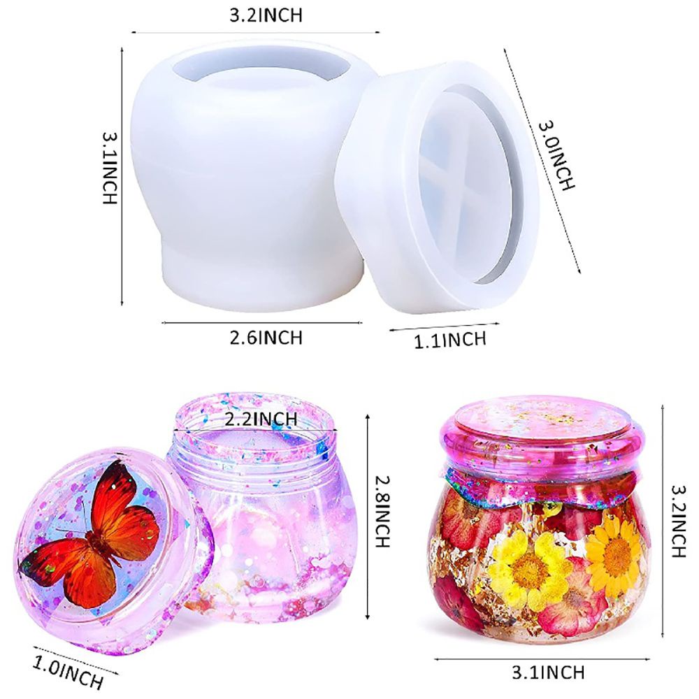 1 Pc Cetakan Resin Bahan Silikon Dengan Tutup Tahan Lama Untuk Membuat Kerajinan Lilin