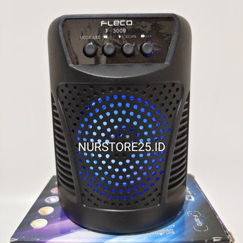 Speaker Bluetooth FLECO F-3009LED/Super Bass 3'' Inch Radio TF Card USB BT AUX/Salon Aktif Bluetooth