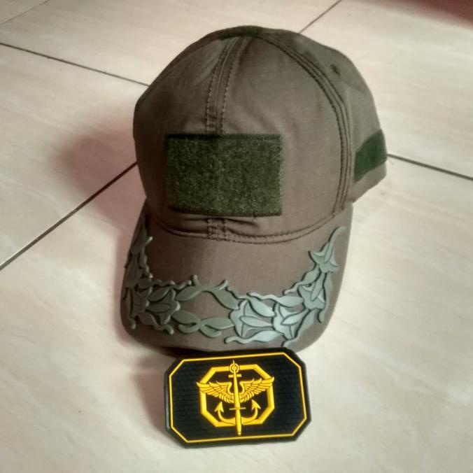 Bagus Topi Tactical Velcro Pamen Ad Hijau Free Patch Bergaransi
