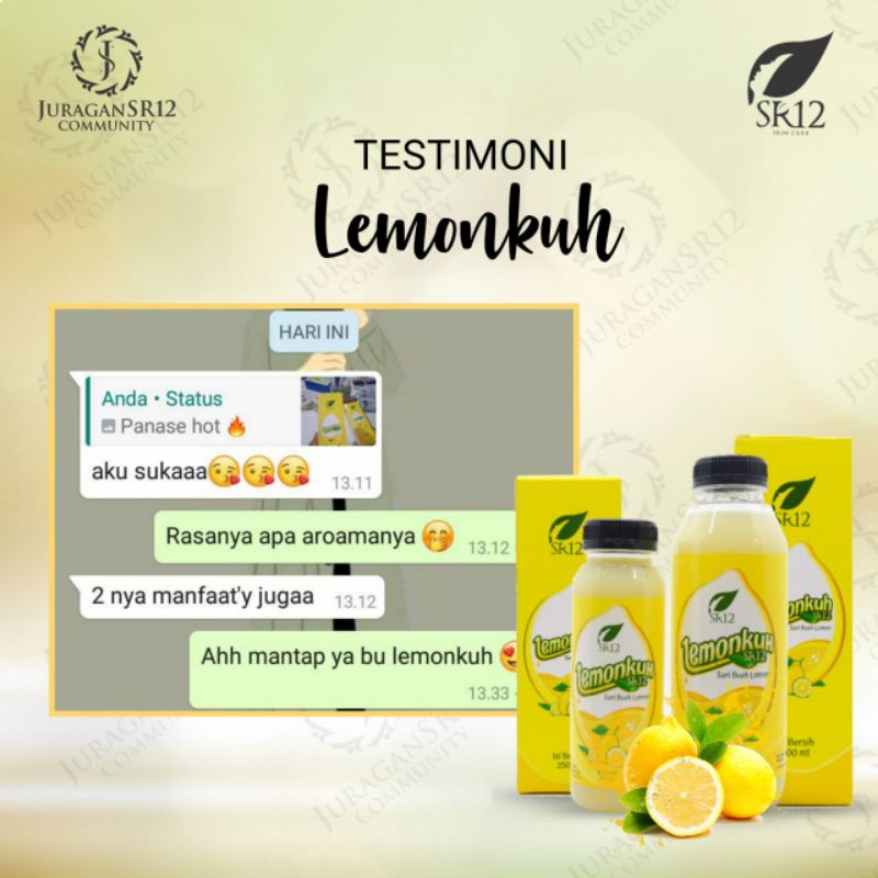 SR12 LEMONKUH / SARI LEMON ORIGINAL / MINUMAN NUTRISI DIET DETOX HERBAL PELANGSING ALAMI