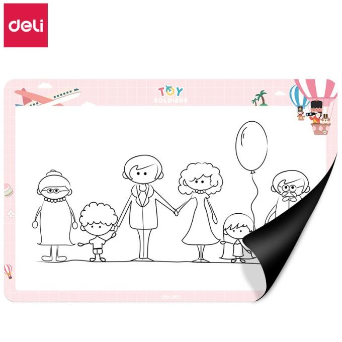 TERLARIS Deli Soft Whiteboard / Papan Tulis Ringan Material PET Film Pink 8779/PULPEN GEL/PULPEN LUC