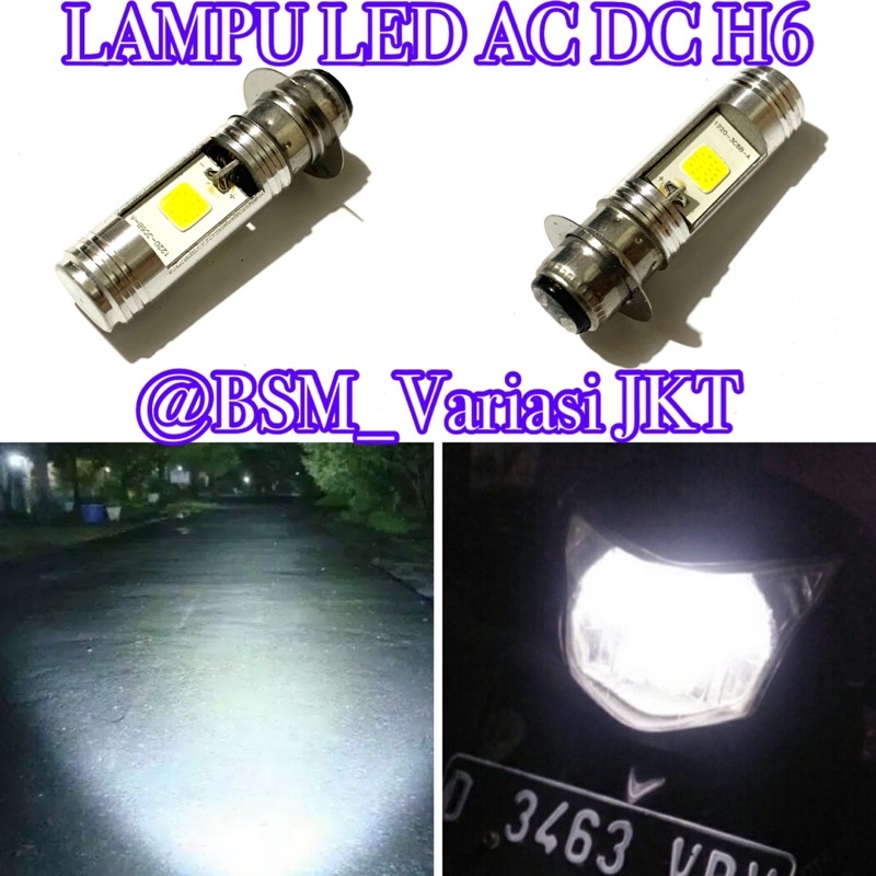 Lampu Depan 2Led Motor Bebek dan Matic Soket H6 Led 2 Sisi  PnP - Putih ( AC/DC TSS )