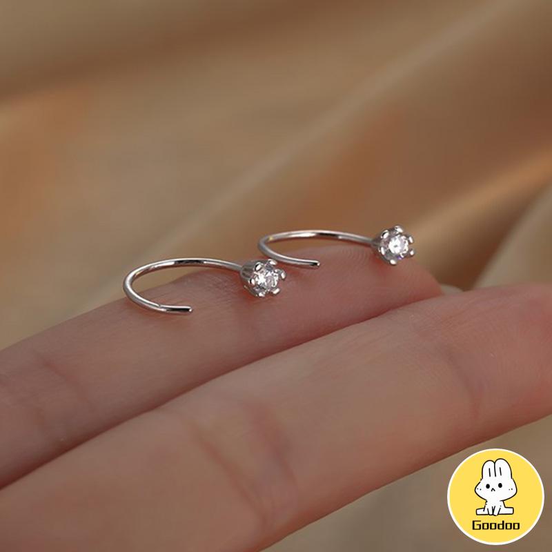 Anting Zirkon Temperamen Fashion Wanita Tidur Gratis Melepas Anting-Anting Trendi Yang Indah -Doo