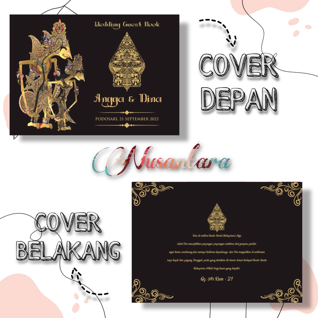 

Buku tamu pernikahan custom nama / Wedding guest book