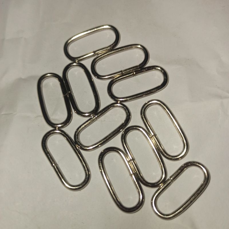 (24 pcs) ring oval nikel ukuran 1,8 cm ketebalan 1,6 mm harga per 2 lusin / ring tas / ring souvenir