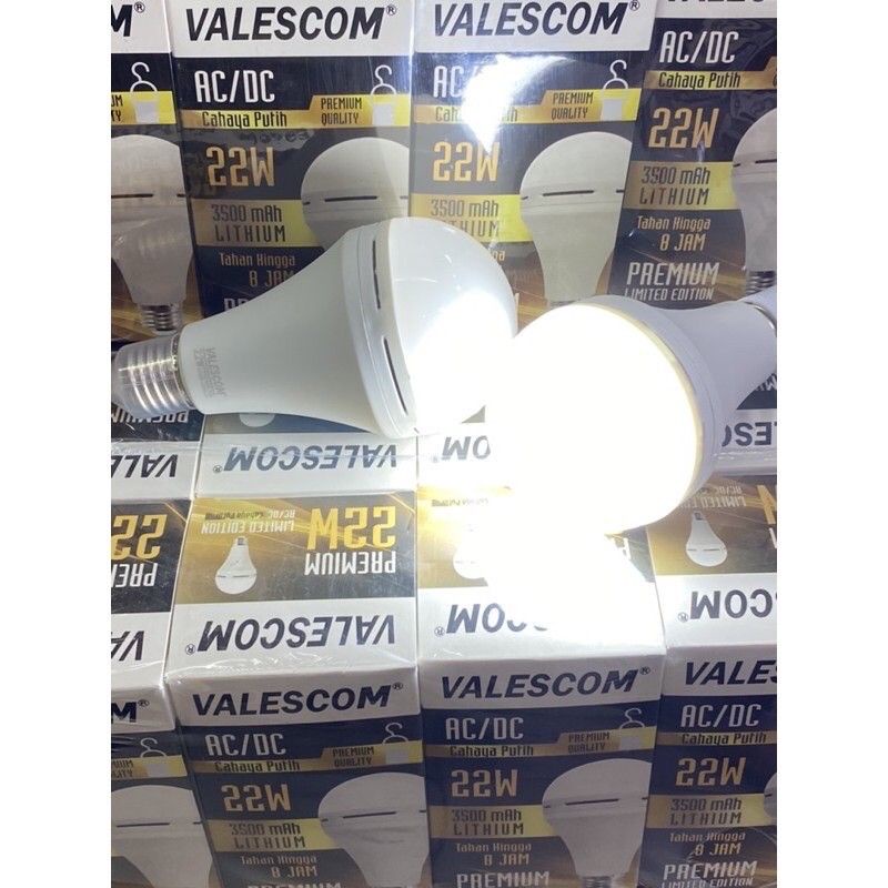 COD BOHLAM LAMPU LED EMERGENCY VALESCOM 22W AC/DC TAHAN 8 JAM//BOHLAM EMERGENCY SENTUH NYALA VALESCOM 22WATT