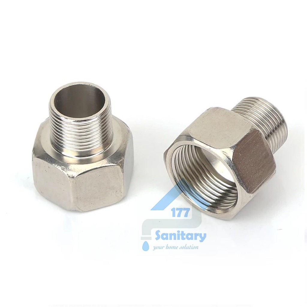 Soket Stainless 1-2 Ke 3-4 S01-Nepel Kran Sambungan 34 Ke 12 Stainles Murah Fitting mur conector keran heater /X34