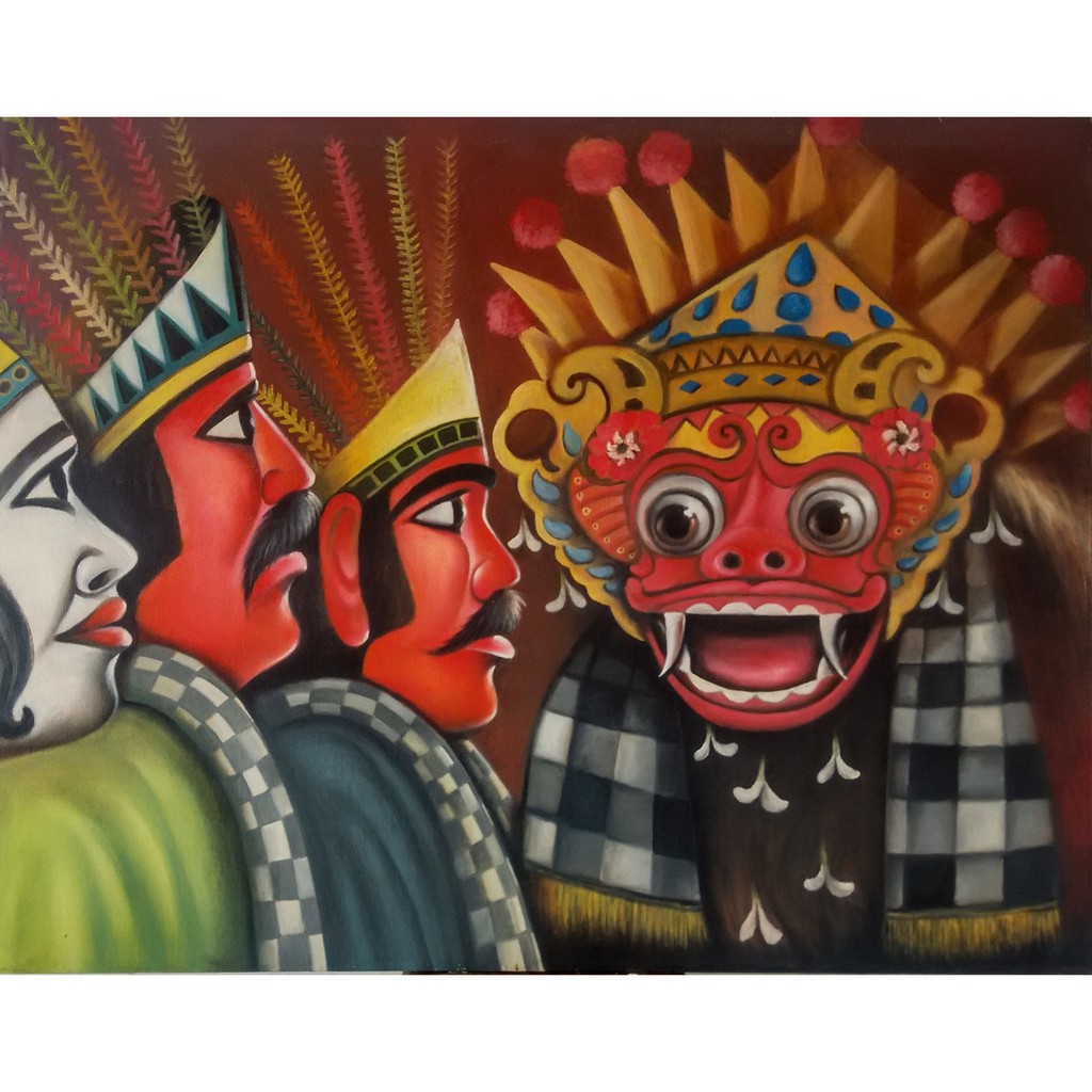

Lukisan Pertemuan antar budaya, media cat minyak di kanvas, 90 x 115 cm