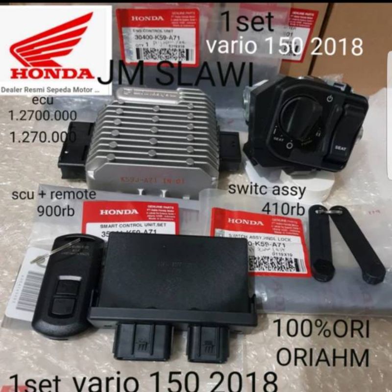 ecu keyless set vario 150 2018 ori ahm