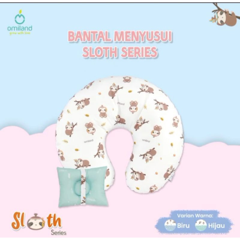 Omiland Nursing Pillow Bantal Menyusui + Free Bantal Lengan Peang Sloth Series - OB31151-2