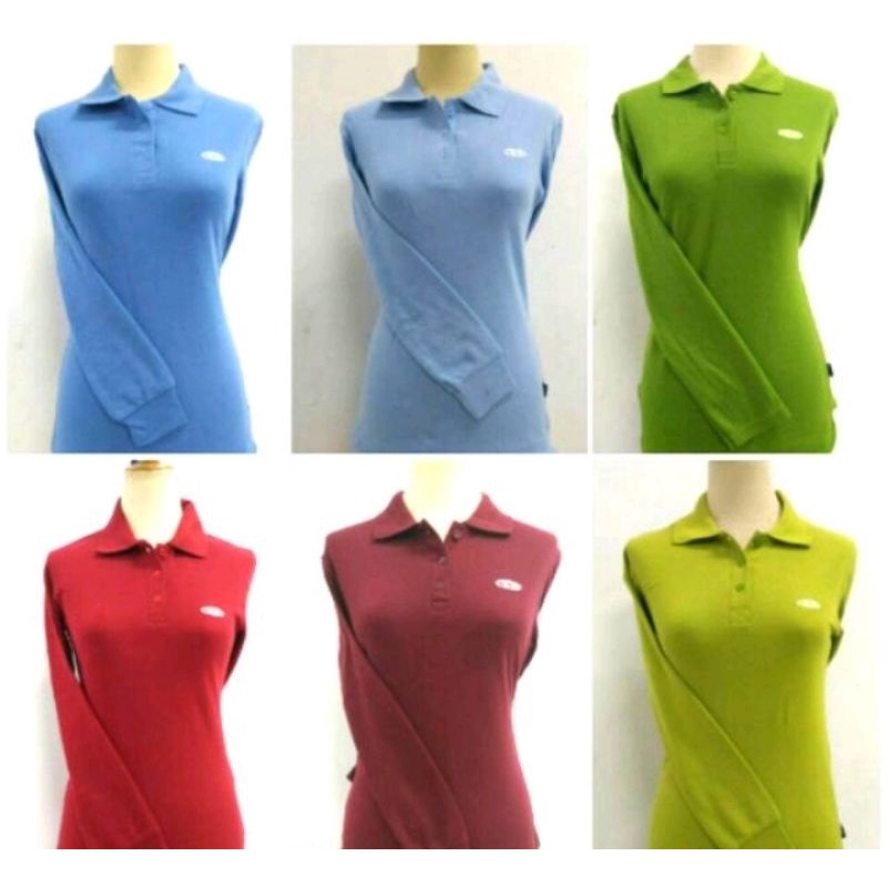 Polo shirt cewek lengan panjang/kerah polo shirt wanita/kaos polo shirt cewek lengan panjang/polosan