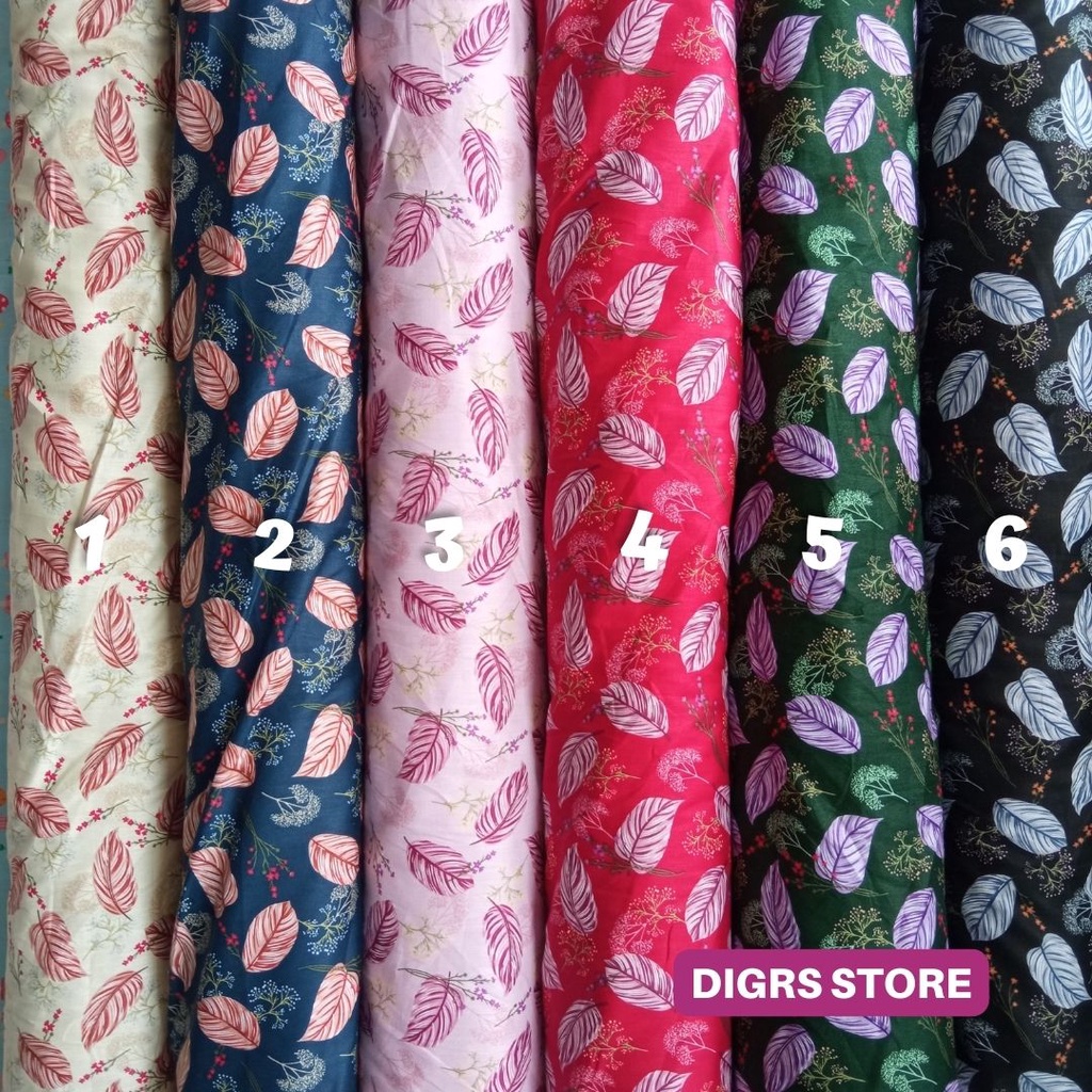 KAIN KATUN JEPANG MOTIF TOKAI SENKO / JAPAN DESIGN / KAIN MOTIF DAUN / KAIN KATUN JEPANG DAUN / KATU