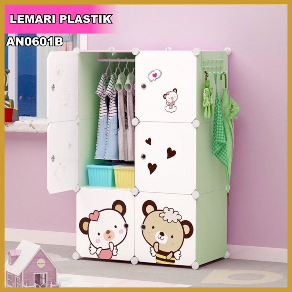 LEMARI PLASTIK PORTABLE 6 PINTU LEMARI KARAKTER LEMARI PAKAIAN MULTIFUNGSI GOSHOP88 TERLARISSSS...,,