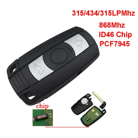 Remote Key Kunci For BMW 3 5 Series X1 X6 Z4 Smart Key 3 Button Key Blade CASE 315 434 315LP Mhz ID4