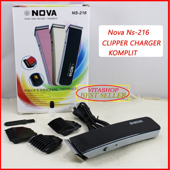 Alat cukur rambut Nova NS 216 pencukur rambut kumis dan jenggot recharger