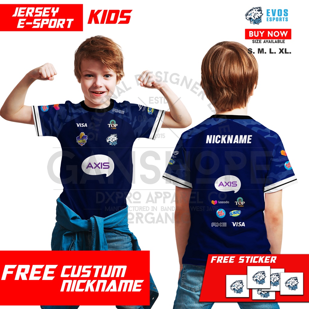 JERSEY EVOS 2021 GAMING ANAK  FREE NICKNAME