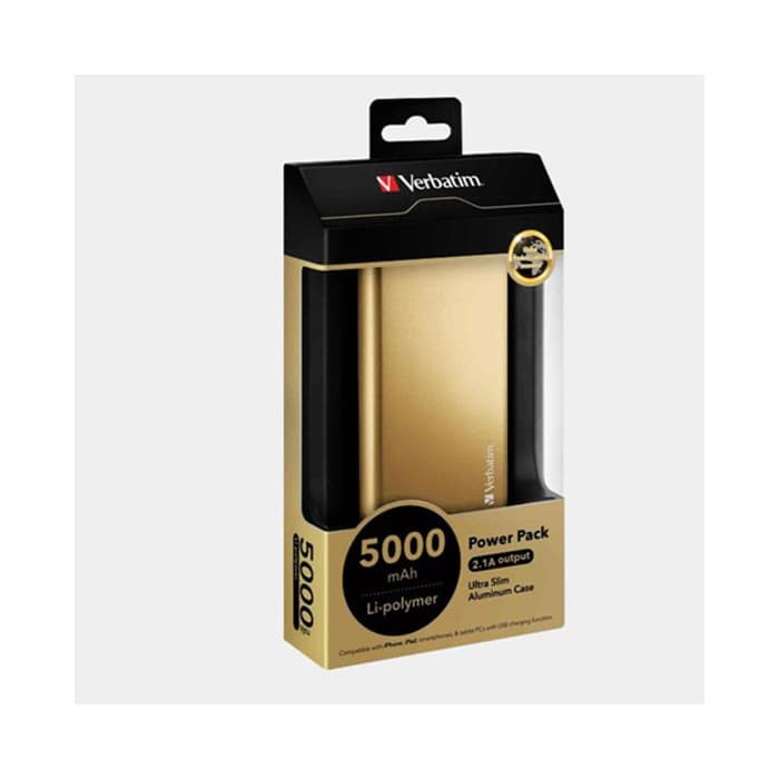 Verbatim Power Bank Portable 5000mAh Asli Original untuk iPhone Samsung Huawei Sony Oppo VIVo