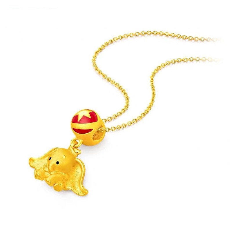 [Ready Stock]Cute Fashion Gold Plated Dumbo Necklace XINGX Necklace