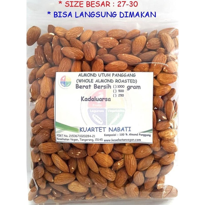 

Promo Awal tahun Roasted Almond / Almond Kupas Panggang 1 Kg Big Sale