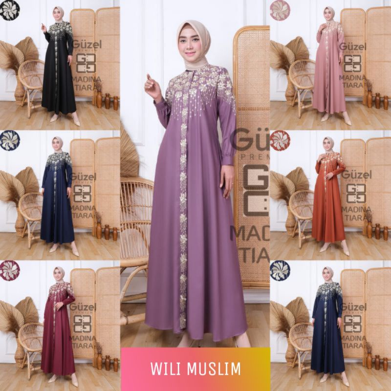 WILI MUSLIM / GRATIS ONGKIR / ORIGINAL GUZEL / GAMIS KATUN MADINA TIARA DRESS MUSLIM WANITA PREMIUM 