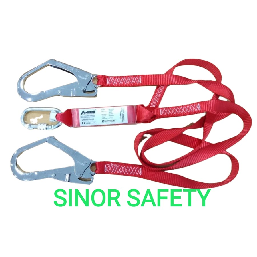 Lanyard Astabil Shock Absorber Double Big Hook A-Stabil EAL 20206 Merah