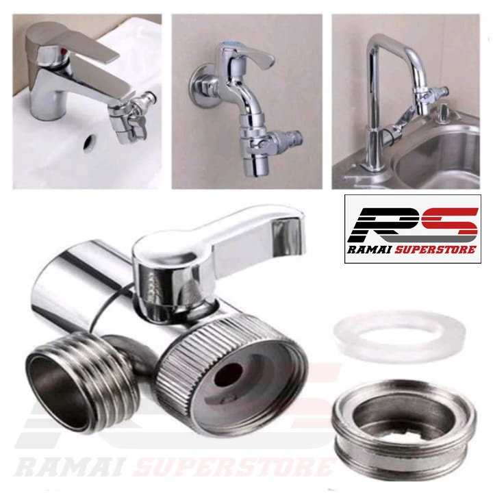 Adaptor Kran Pemisah Air Konektor Bidet Faucet Keran Shower Wastafel