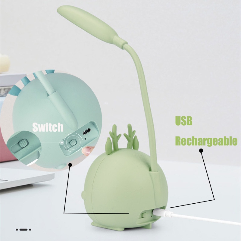 Lampu Meja LED Bentuk Kartun Lucu Hemat Energi Dengan Port Charger USB