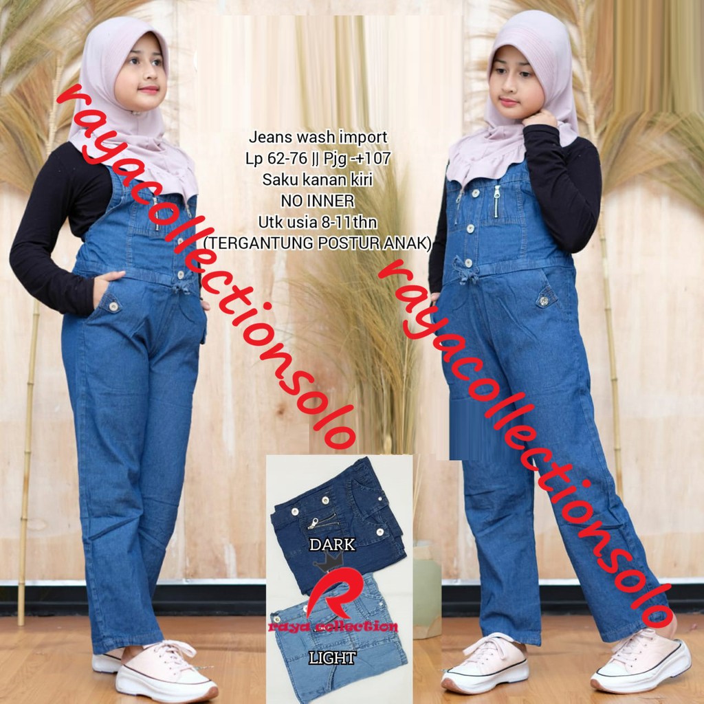 Zip Zip Overall Jeans Anak / Erika Jumpsuit Anak / Ferita Kids Jumpsuit Jeans Anak